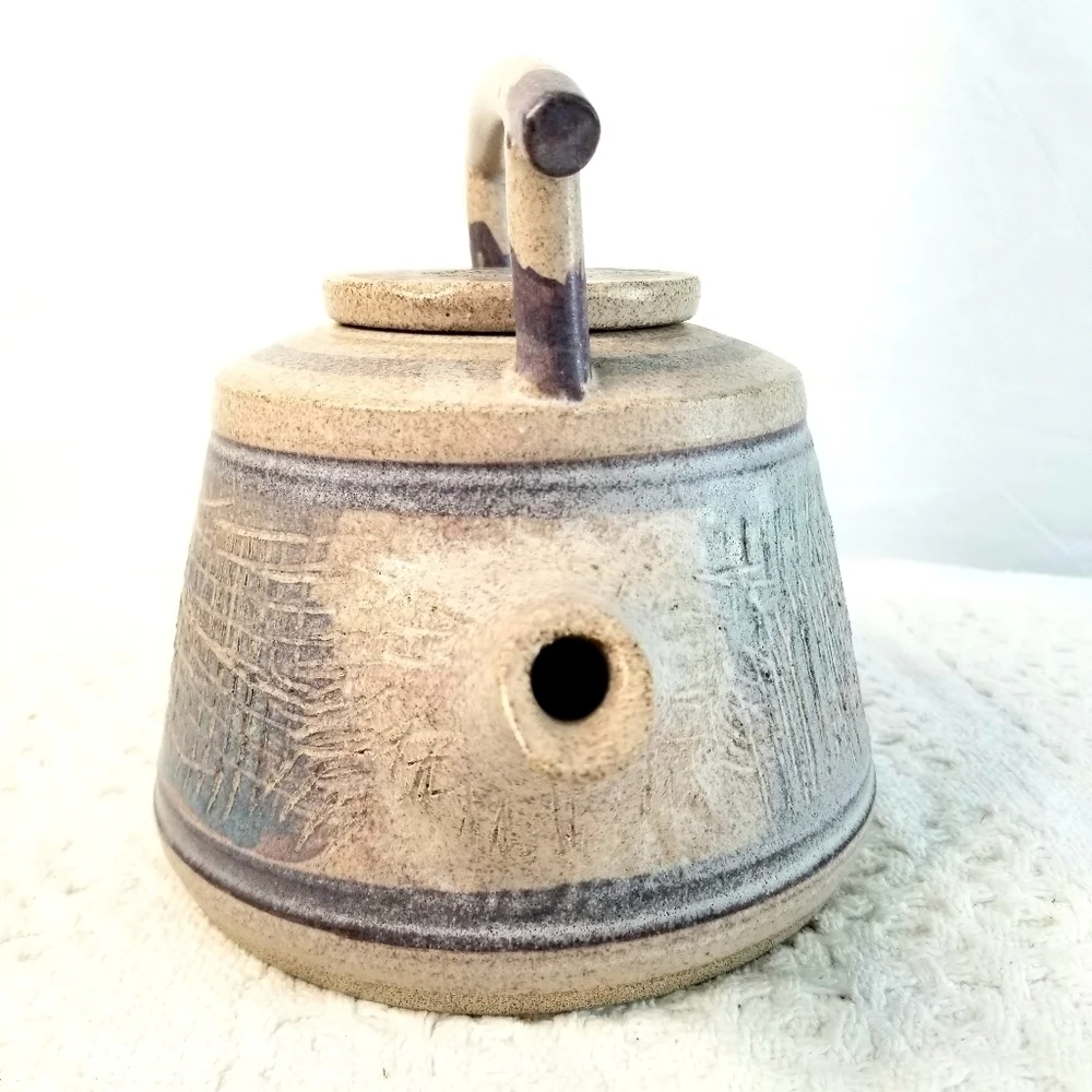 Rare Unique Collectible Decorative Studio Art Pottery  Artist Signed Teapot